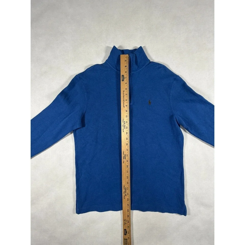 Polo Ralph Lauren Mens‎ Quarter Zip Pullover Royal Blue Knit Sweater Size M